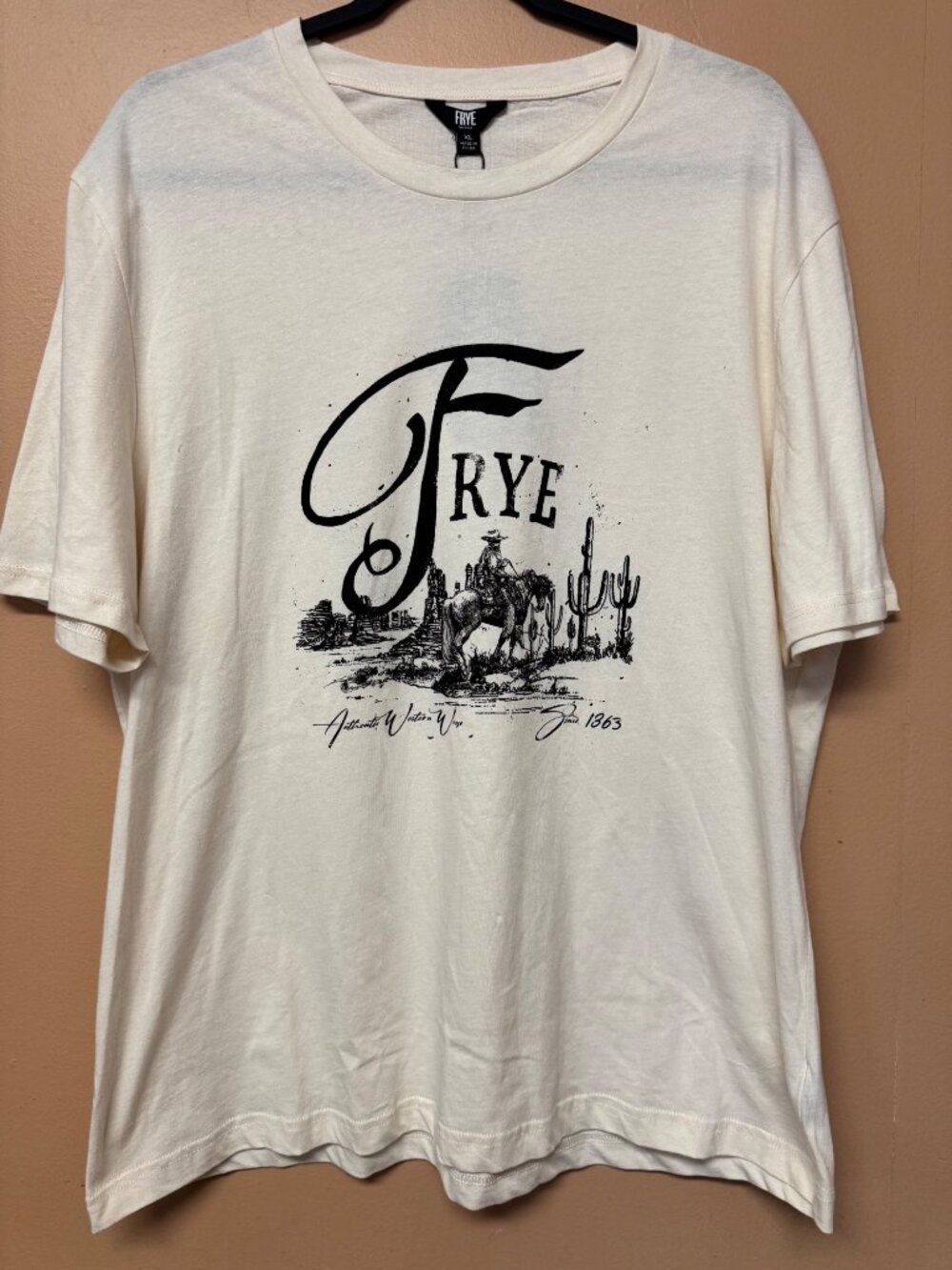 Frye Graphic T Shirt XL Whitecap Cowboy Western Logo Tee Cotton Men NWT